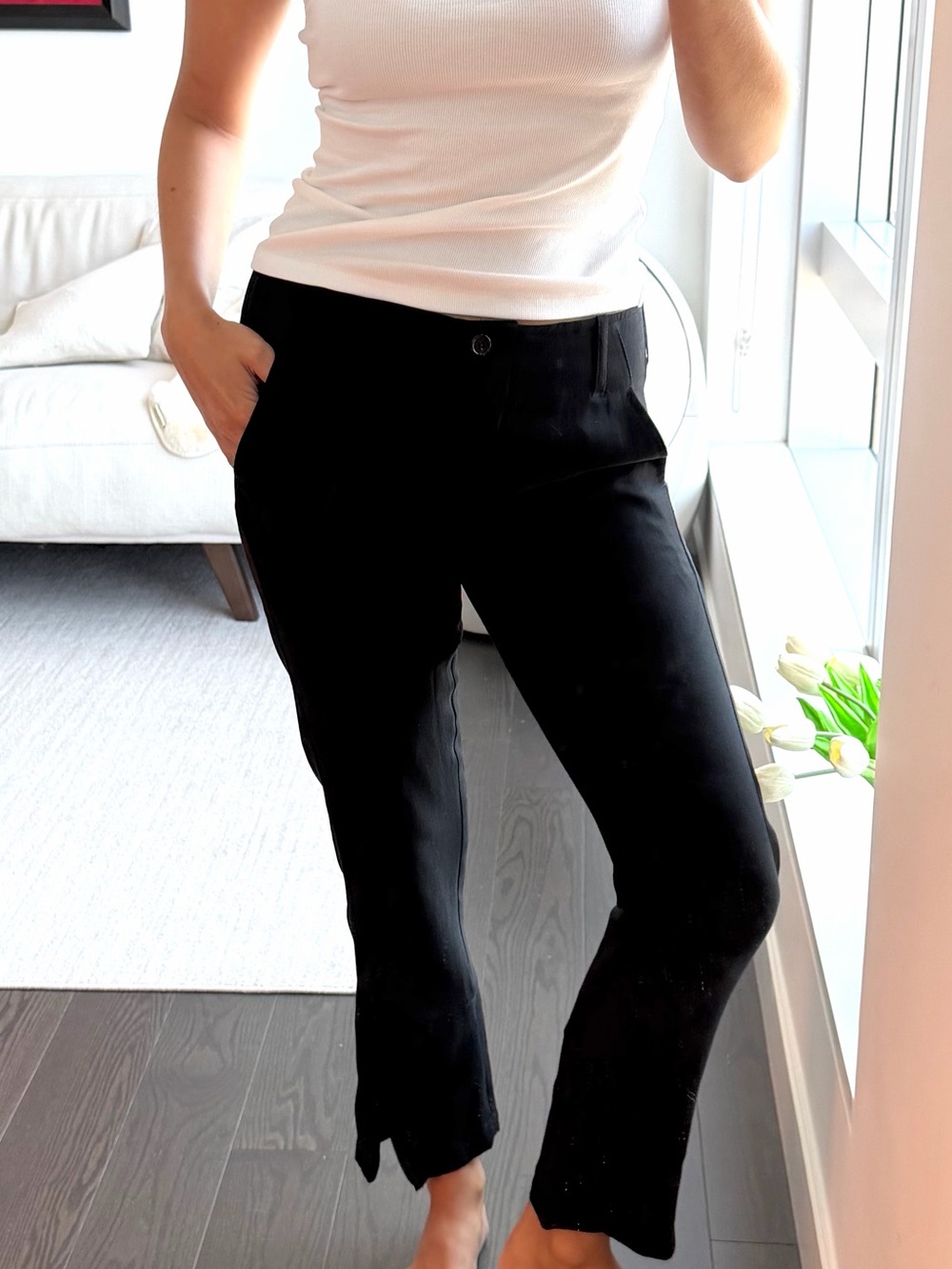 Ann Demeulemeester 100% Virgin Wool Black Trousers – Size 38